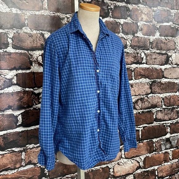 Grayson The Hero Button Down Shirt Checkered Blue Size Medium M - Picture 3 of 14